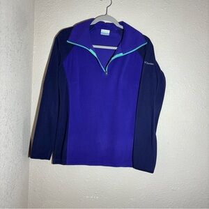 Columbia Fleec Woman’s Pullover Purple 1/4 Zip Winter Jacket